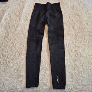 Echt cs blue black womens xs leggings, perforated leg design areas front thigh